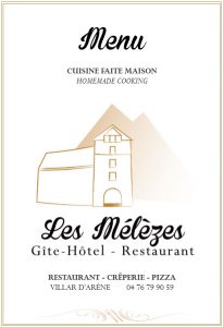 Menu Restaurant Les Mélèzes